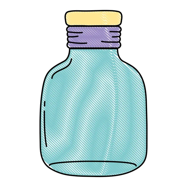 Geraspte Kleine Mason Jar Behouden Stijl Vectorillustratie — Stockvector