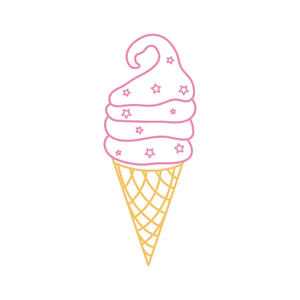 Crème Glacée Dessert Sucré Thème Alimentaire Design Isolé Illustration Vectorielle — Image vectorielle
