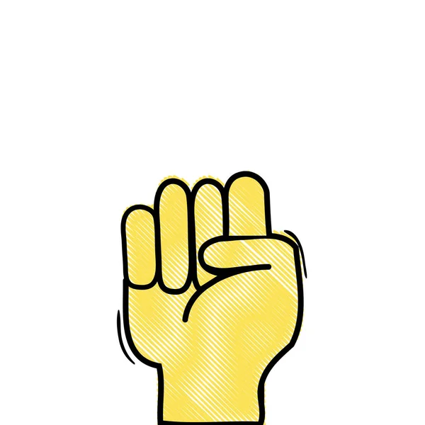 Geraspte Hand Met Oppose Gebaar Symbool Mededeling Vectorillustratie — Stockvector