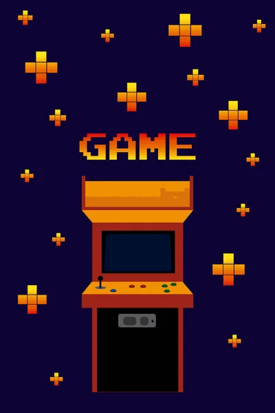 Arcage Vintage Jeu Sur Gamepads Fond Vectoriel Illustration Concept Graphique — Image vectorielle