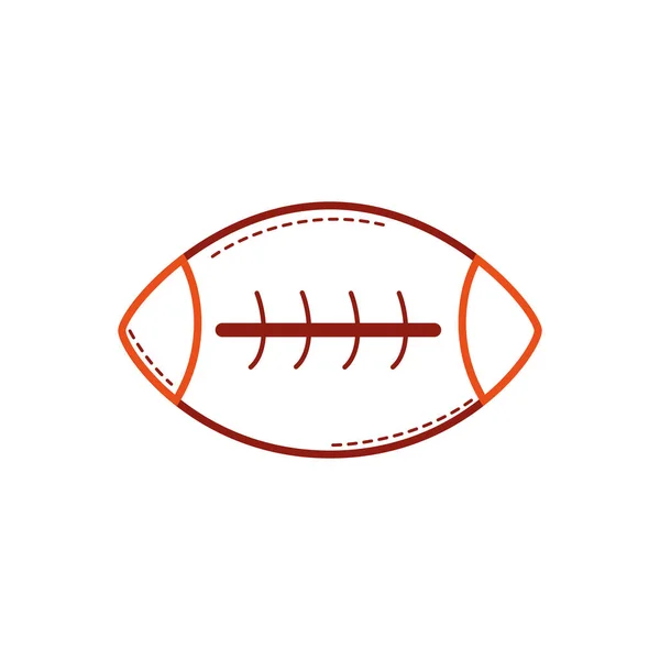 Americký Fotbal Míč Hrát Sportovní Vektorové Ilustrace Color Line — Stockový vektor