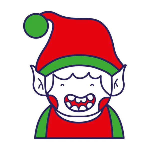 Joyeux Elfe Noël Avec Illustration Vectorielle Chapeau Mignon — Image vectorielle