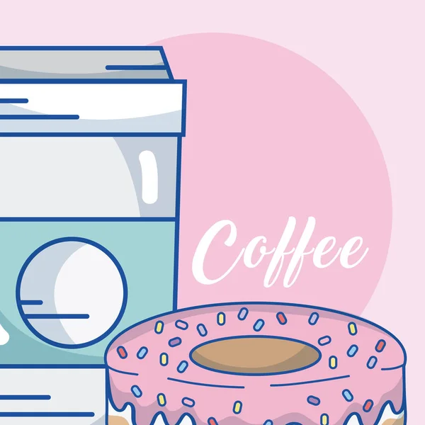 Milchbox Und Donut Vektor Illustration Grafik Design — Stockvektor