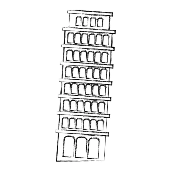 Фигуровая Наклонная Башня Пизы Путешествия Векторная Иллюстрация — стоковый вектор