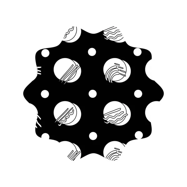 Контурная Звезда Геометрической Иллюстрацией Стиле Мемфиса — стоковый вектор