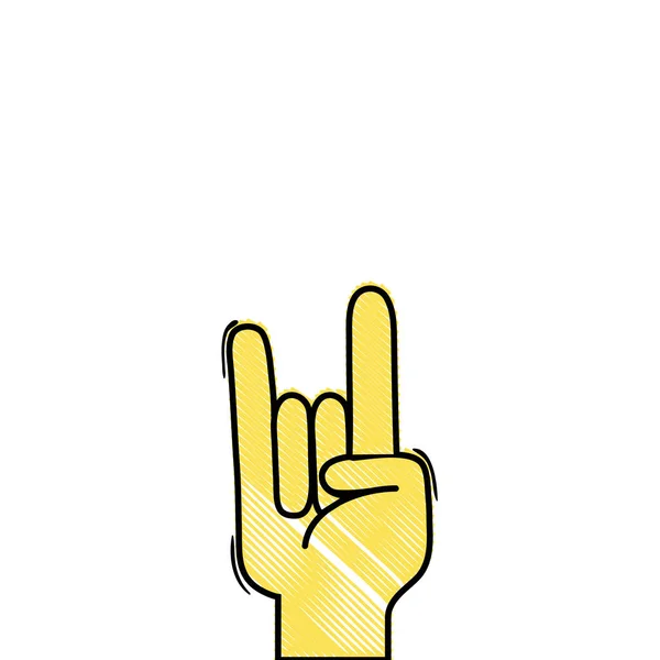 Grated Hand Rock Gesture Symbol Communication Vector Illustration — Stock Vector