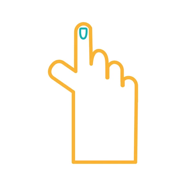 Line Hand Finger Sign Nail Design Vector Illustration — Stock Vector