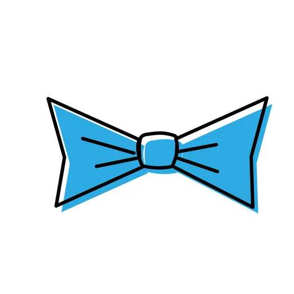 Bowtie Pano Fita Tema Moda Isolado Design Vector Ilustração —  Vetores de Stock