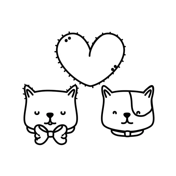 動物ペットと子猫テーマ分離デザイン ベクトル イラスト漫画猫 — ストックベクタ