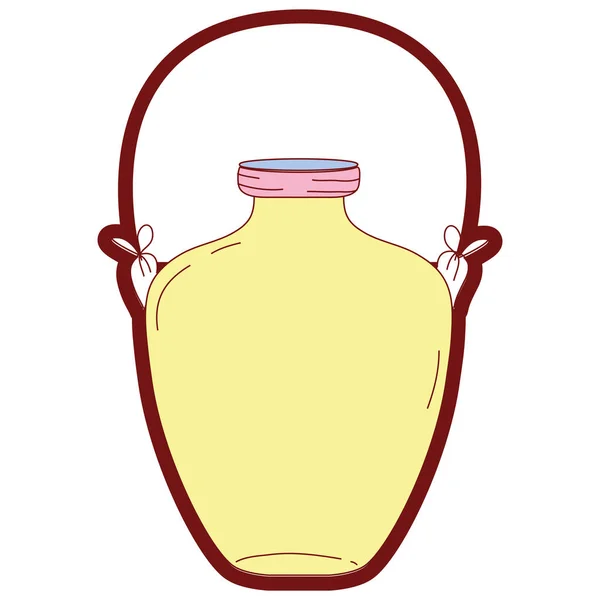 线颜色中间马森罐与线把柄设计向量例证 — 图库矢量图片