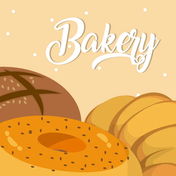 Delicious Fresh Bakery Products Vector Illustration Graphic Design — Stock Vector