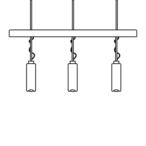 Linie Glühbirne Lampe Hängende Dekoration Vektor Illustration — Stockvektor