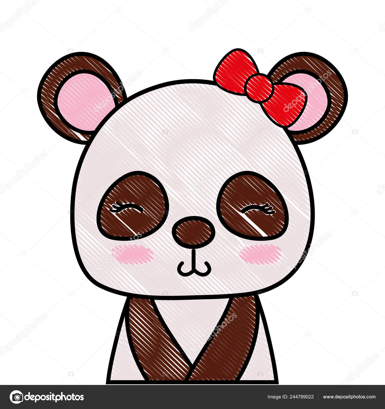 Desenho de panda rosto de animal selvagem desenho de cabeça de animal  gráfico vetorial