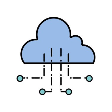 bulut veri bağlantısı sunucu vektör çizim için devreleri ile