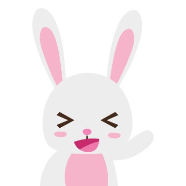 renkli çok güzel ve neşeli tavşan vahşi hayvan vektör çizim