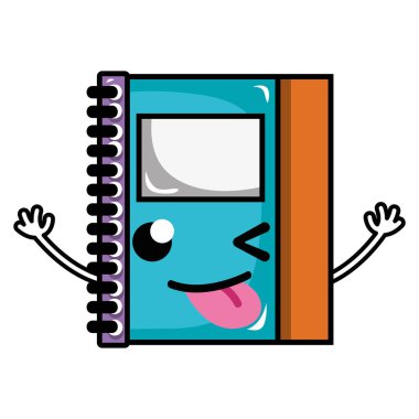 komik ve sevimli defter nesne kawaii vektör çizim