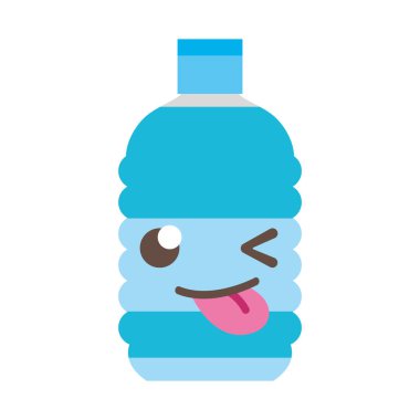 renkli komik ve ihale şişe etmek kawaii vektör çizim