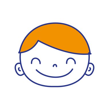 tam renkli mutlu avatar çocuk yüz saç vektör çizim ile