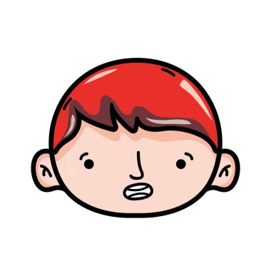 Avatar çocuk kafa saç modeli tasarımı ile illüstrasyon vektör