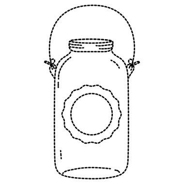 etiket ve tel sapı vektör illusration ile noktalı şekil uzun mason cam