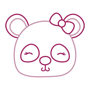 renkli utangaç panda kadın vahşi hayvan vektör çizim kafa