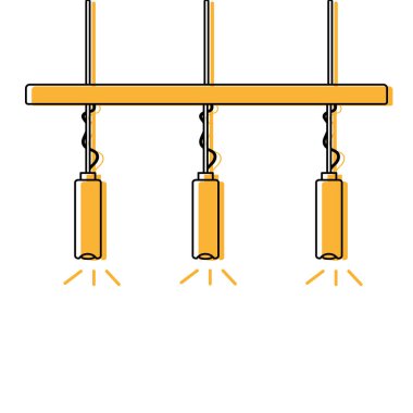 renk ampul lamba dekorasyon vektör çizim asılı