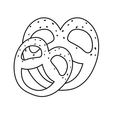 Simit tatlı tatlı deve gıda vektör çizim kontur