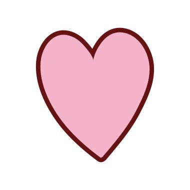 çizgi rengi güzel aşk kalp romantik sembol vektör çizim için