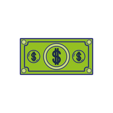 Bill para finans ve ticaret Tema izole tasarım vektör çizim