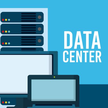 Veri merkezi teknoloji vektör çizim grafik tasarım