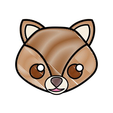 rendelenmiş mutlu fox baş sevimli hayvan vektör çizim