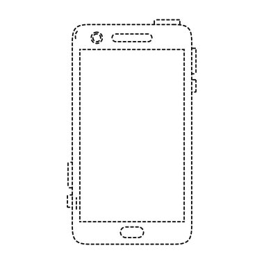 arayıp iletişim vektör çizim için noktalı şekil smartphone teknoloji