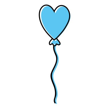 renk sevimli kalp balon kutlama vektör çizim nesnesine
