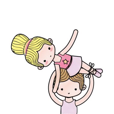 rendelenmiş çift performans uygulama bale dans illüstrasyon vektör