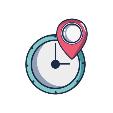 duvar saat tasarımı konumu simge vektör çizim ile