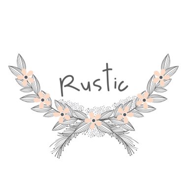 Simge vektör çizim grafik tasarım rustik çelenk el çekilmiş