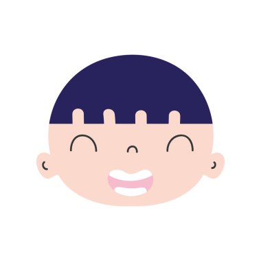 renkli gülümseme avatar çocuk kafa saç vektör çizim ile