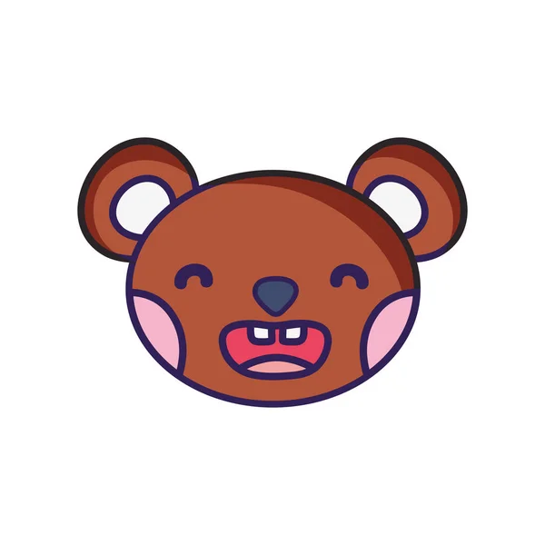 Smile Bear Head Cute Animal Vector Illustration — Stock Vector