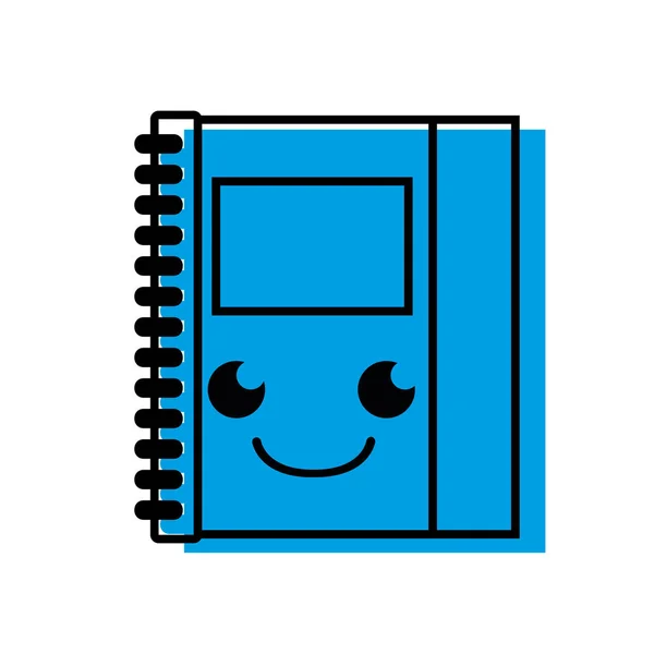 Sourire Couleur Mignon Objet Cahier Illustration Vectorielle Kawaii — Image vectorielle