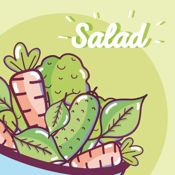 Vegetais Ingredientes Salada Desenhos Animados Coloridos Vetor Ilustração Design Gráfico —  Vetores de Stock