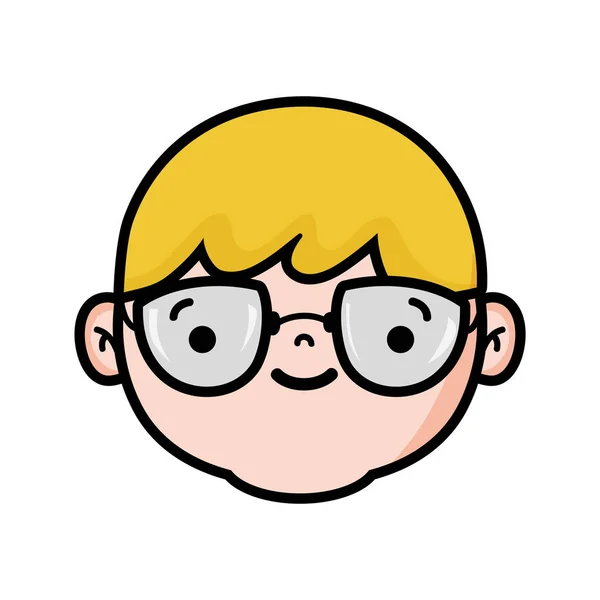 Аватар Хлопчик Голова Дизайном Зачіски Векторні Ілюстрації — стоковий вектор