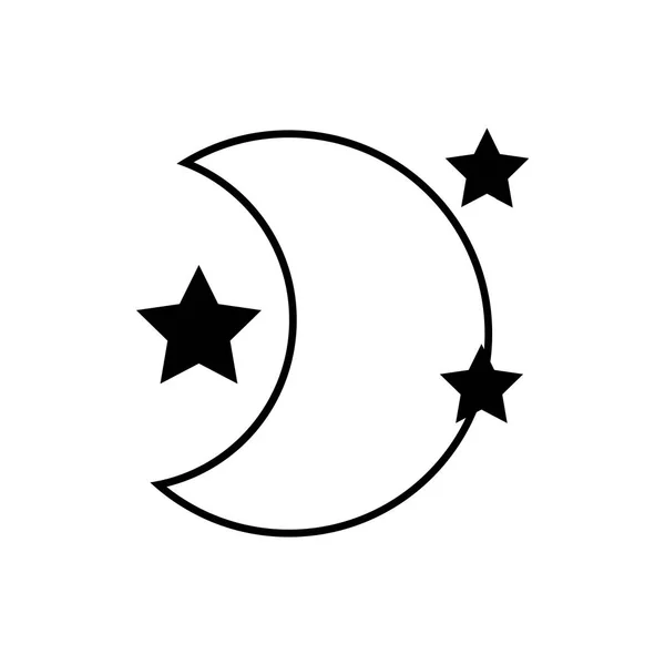 Gece Uzay Vektör Çizim Yıldızlarda Ile Kontur Şirin — Stok Vektör