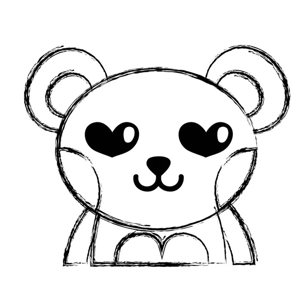 Zjistit Zamilovaný Medvěd Roztomilý Divoké Zvíře Vektorové Ilustrace — Stockový vektor
