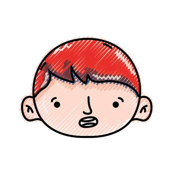 磨碎的头像男孩头与发型设计矢量插图 — 图库矢量图片
