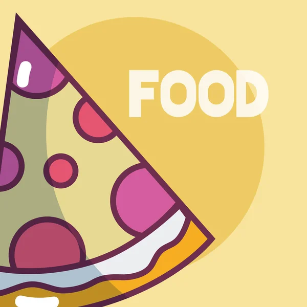 Пицца Вкусный Пищевой Мультфильм Концепции Векторной Иллюстрации Графический Дизайн — стоковый вектор