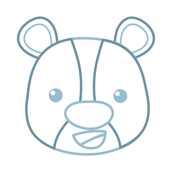 Kolor Linii Happy Bear Głowa Ilustracja Dziki Wektor Zwierzę — Wektor stockowy