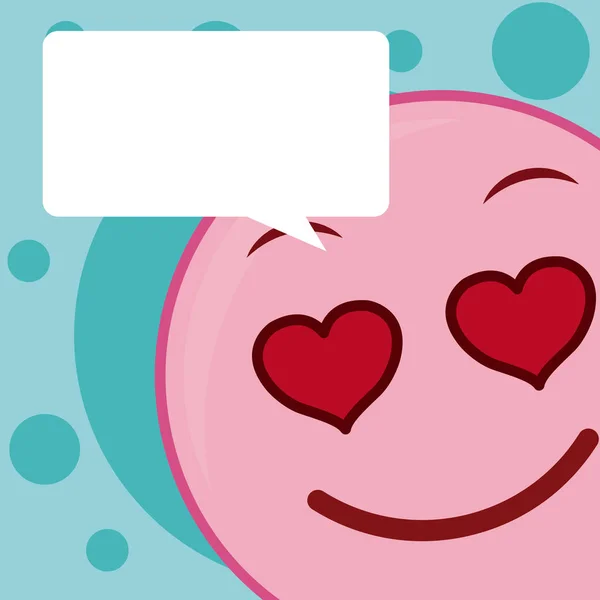 Χαριτωμένο Emoji Κενή Φούσκα Ομιλία Πάνω Από Πολύχρωμο Φόντο Εικονογράφηση — Διανυσματικό Αρχείο
