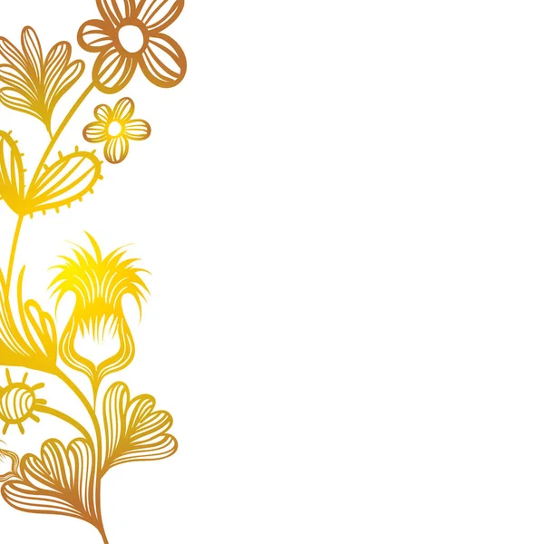 飾りの葉と自然な枝花ベクトル イラスト — ストックベクタ