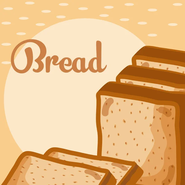 Projekt Graficzny Ilustracja Wektor Pyszne Świeże Plasterki Chleba — Wektor stockowy