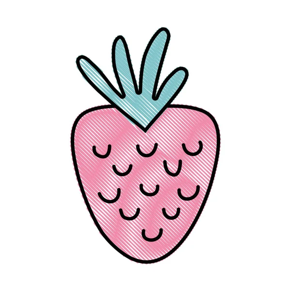 健康的な栄養とすりおろしたおいしいイチゴ果実ベクトル イラスト — ストックベクタ